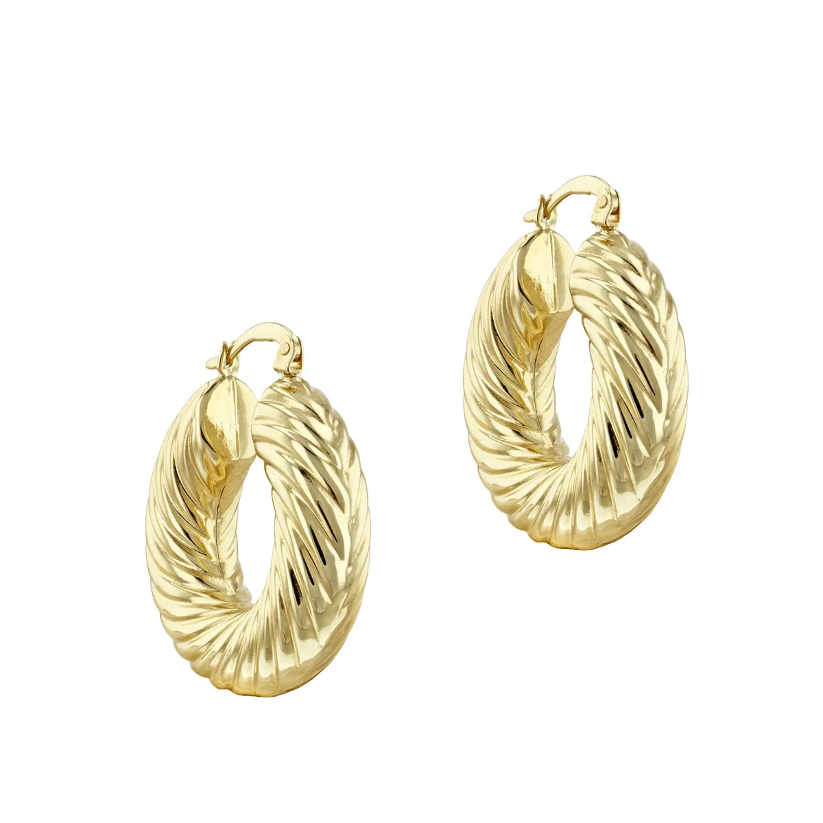 Twist Creole Hoop Earrings | 9K Yellow Gold