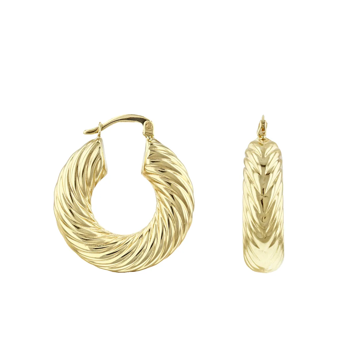 Twist Creole Hoop Earrings | 9K Yellow Gold