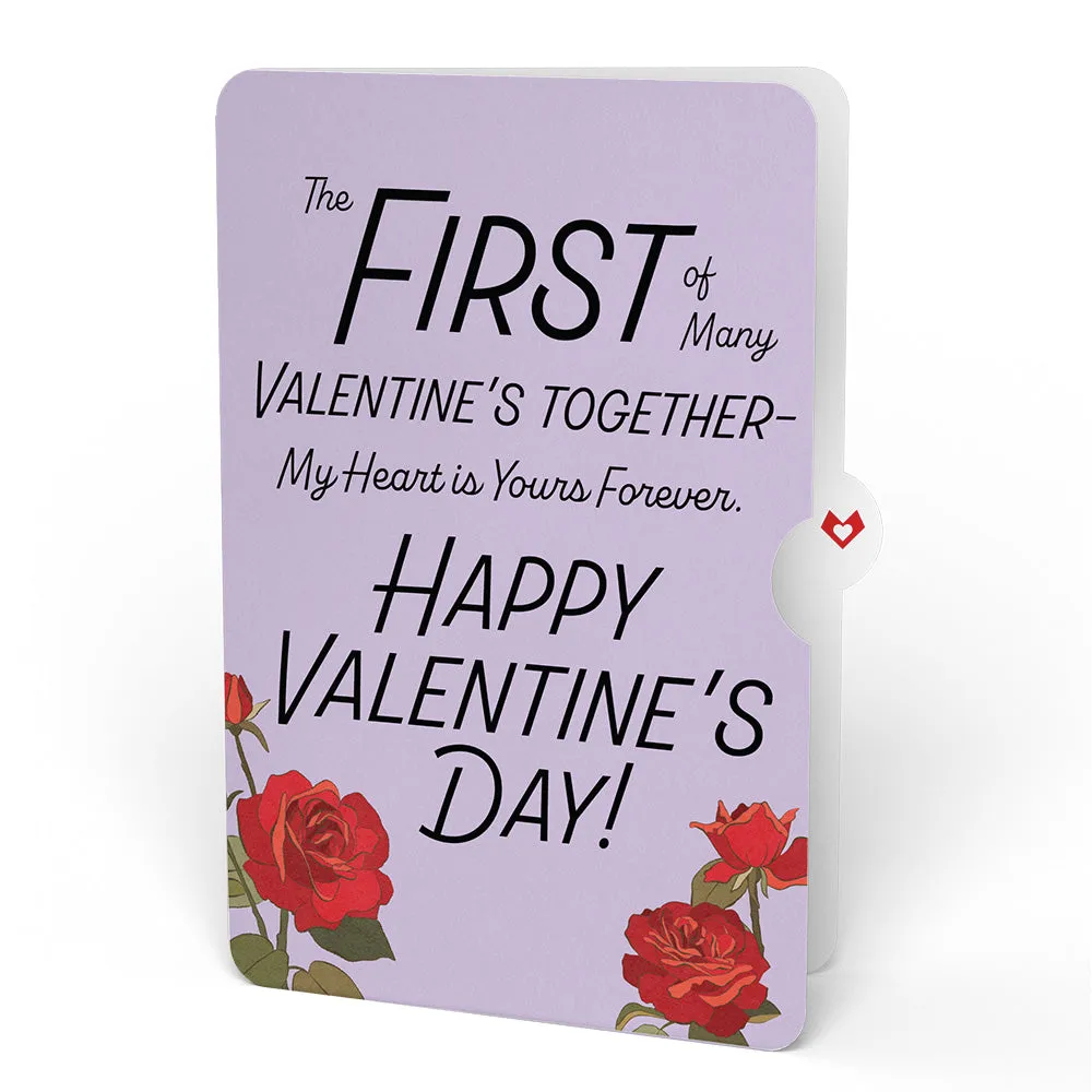 Valentine's Day Flower My Heart Is Yours Forever Bouquet and Sentiment Set