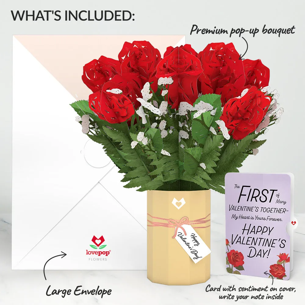 Valentine's Day Flower My Heart Is Yours Forever Bouquet and Sentiment Set
