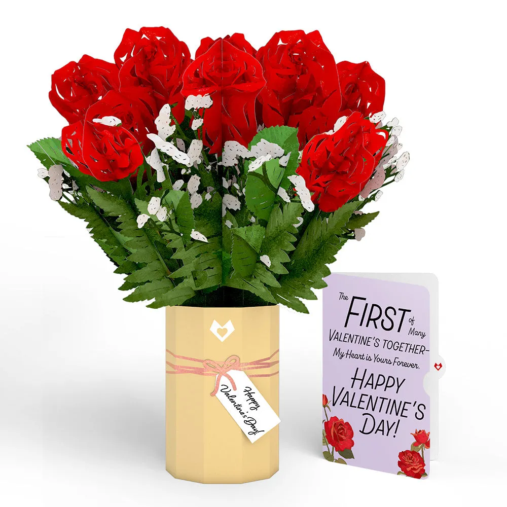 Valentine's Day Flower My Heart Is Yours Forever Bouquet and Sentiment Set