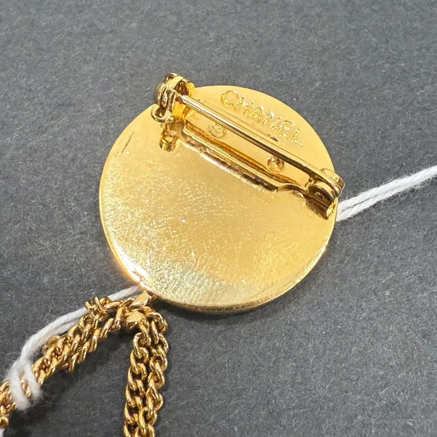 Vintage Chanel Matelasse Gold Brooch