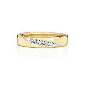 Wedding Band 9ct Diamond Wedding 5D Crossover 4.0mm Ring RD708
