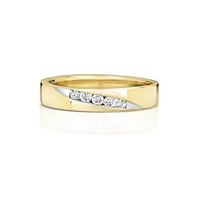 Wedding Band 9ct Diamond Wedding 5D Crossover 4.0mm Ring RD708