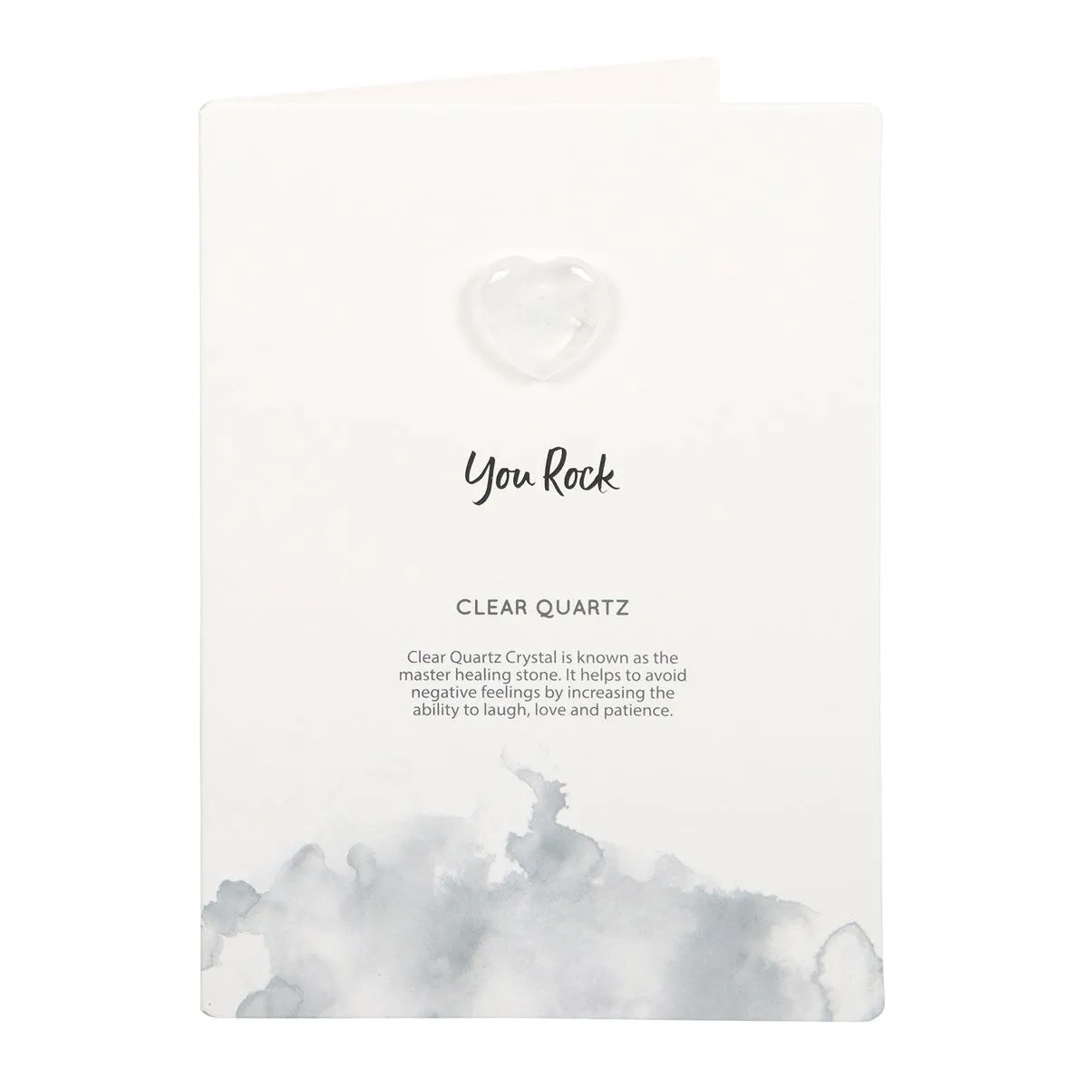 YOU ROCK CLEAR QUARTZ CRYSTAL HEART GREETING CARD